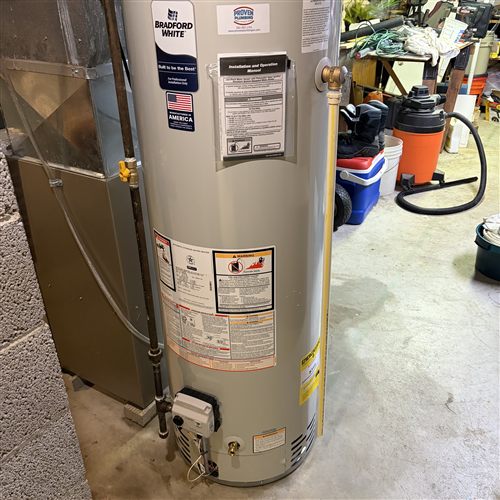Bradford White gas water heater installed by Proven Plumbing