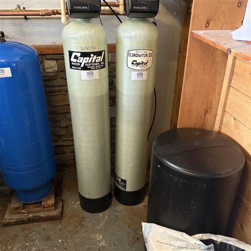 Capital water softener and Eliminator III iron filter installed by Proven Plumbing
